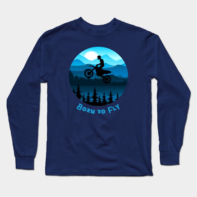 Born to Fly Motocross Long Sleeve T-Shirt by RRLBuds